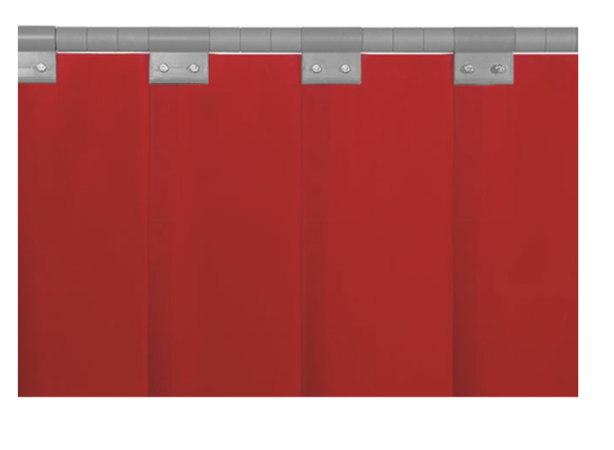 Schweißerschutzlamellen rot, DIN EN ISO 25980 - 300 x 2 mm, Meterware, 0,80 kg/m